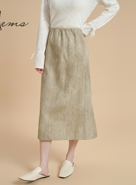 海尔曼斯优雅气质包臀半身裙复古典雅高腰显瘦干爽舒适D4621D9L@