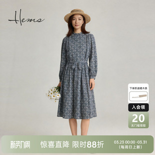 连衣裙女226F0A6Q 南法松弛轻盈100%桑蚕丝长袖 海尔曼斯26春季 新款