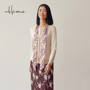 海尔曼斯26春季新款精纺羊毛云感亲肤V领马甲开衫针织衫25083A9R