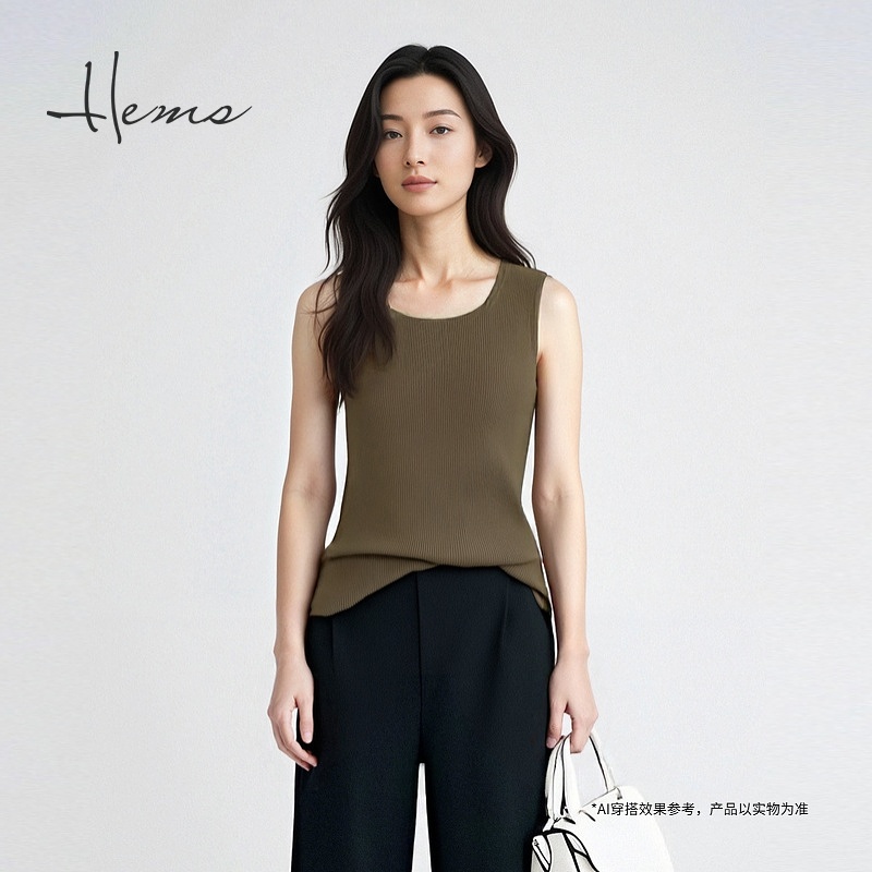 海尔曼斯U领套头羊毛背心