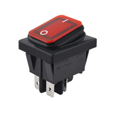 防水船型开关250V/22A大电流红色带灯翘板开关WR-210开孔30*22