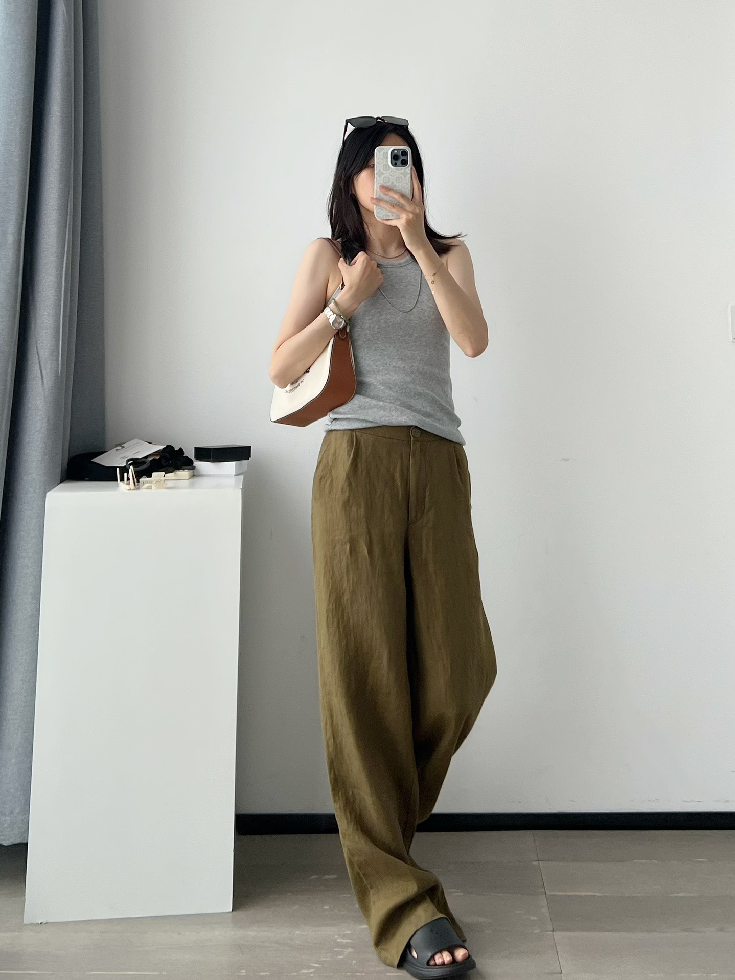 ponkey 你要的质感～md新款，后腰松紧气质款西裤休闲拖地阔腿裤