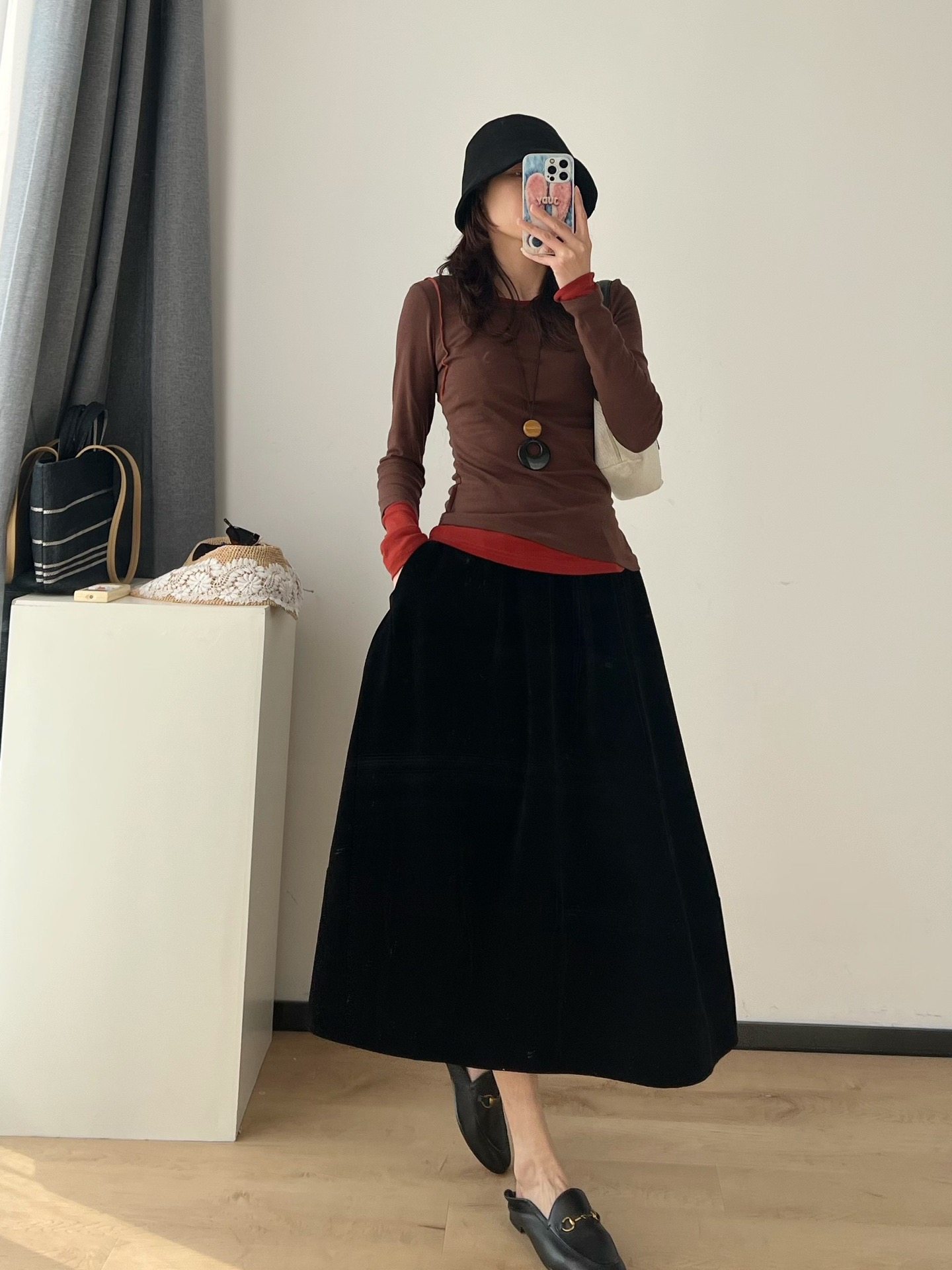 ponkey 赫本风～秋冬搭配黑色丝绒高腰抽绳中长款廓形半身裙长裙,女装/女士精品,短外套,淘宝优惠券,粉丝福利购,淘宝优惠卷
