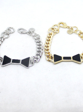 39克拉欧美首饰气质时尚百搭新款女款饰品批潮流个性黑色树脂手链