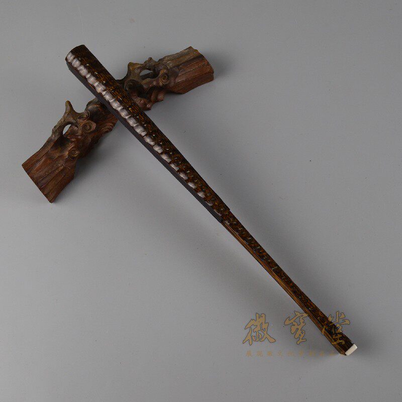 全棕竹挫节天然黝黑金丝竹全芯折扇苏工手磨文玩扇子空白扇面黑宣
