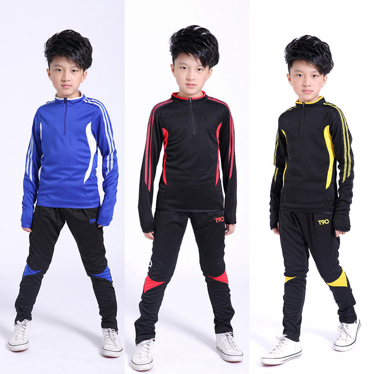 儿童足球服长袖套装秋季足球训练服套装长袖男女足球服队服定制