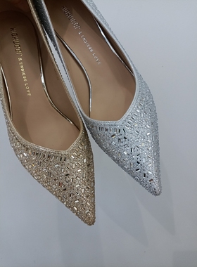 夏雪儿608-61尖头细高跟6CM满天星水钻时尚韩版单鞋女鞋有34婚鞋