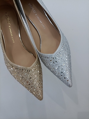 夏雪儿608-61尖头细高跟6CM满天星水钻时尚韩版单鞋女鞋有34婚鞋