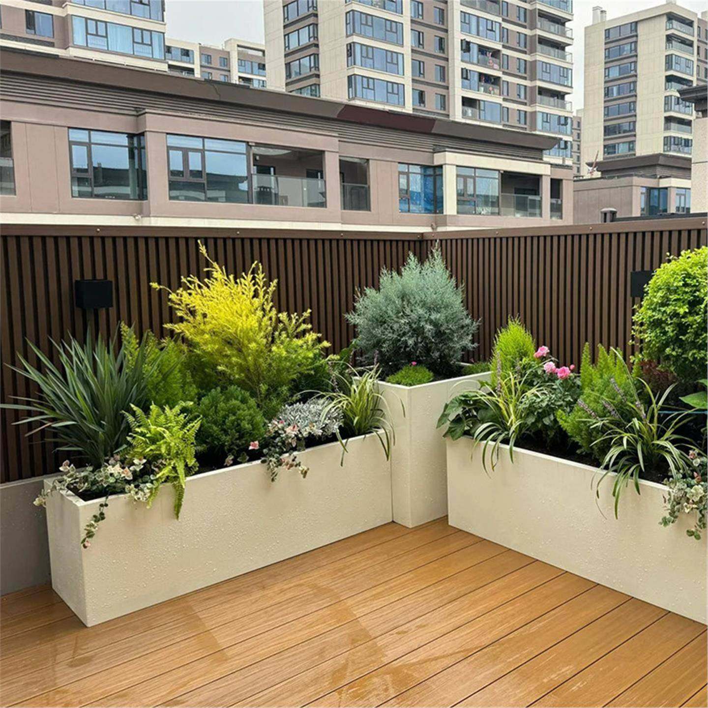 户外不锈钢花箱组合定制花园造景布置转角露台花盆楼顶庭院种植箱,商业/办公家具,花坛/花箱,淘宝优惠券,粉丝福利购,淘宝优惠卷