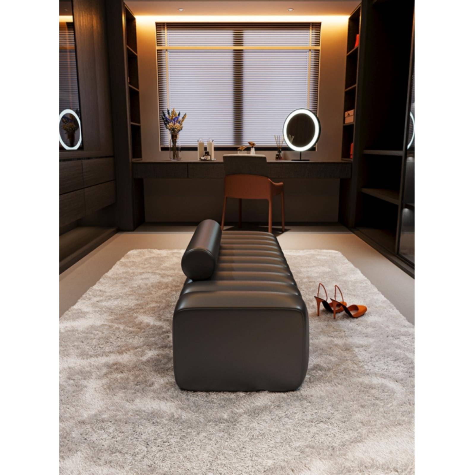 家用换鞋凳卧室床尾凳轻奢沙发凳门口入户衣帽间长条凳服装店长凳