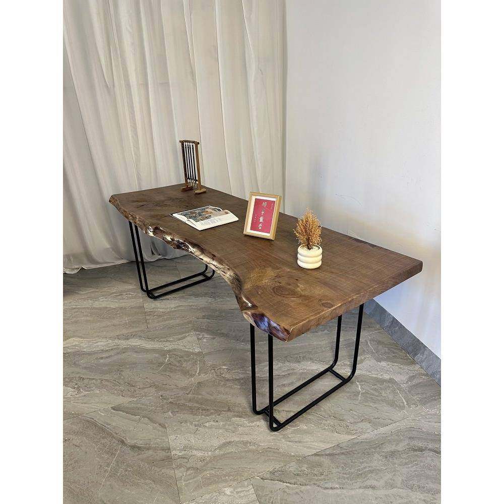 侘寂风实木书桌泡茶桌覆古电脑桌展示长条餐桌接待会议老板办公桌,住宅家具,茶几,淘宝优惠券,粉丝福利购,淘宝优惠卷