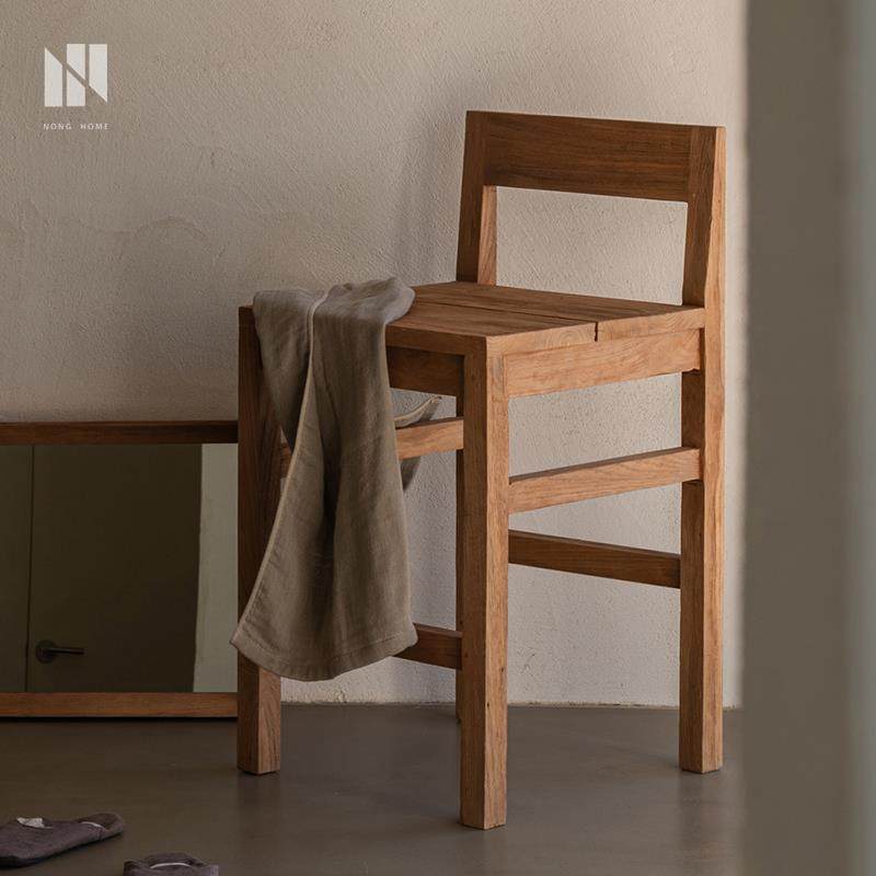 弄物集 覆古风家用实木高脚椅木质饭厅吧台椅酒吧高脚凳休闲 椅子,住宅家具,家用高脚椅,淘宝优惠券,粉丝福利购,淘宝优惠卷