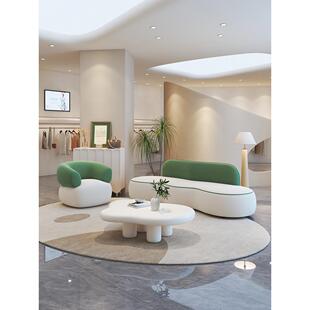 接待会所大厅设计师沙发网红轻奢服装店铺美容院休息区单人小沙发