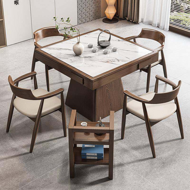 实木八仙桌掼蛋专用桌正方形四方桌餐桌新中式岩板棋牌桌椅组合,住宅家具,实木餐桌,淘宝优惠券,粉丝福利购,淘宝优惠卷