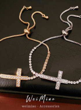 14k真金电镀锆石贝母蝴蝶手链轻奢感手环时尚精致百搭手饰女