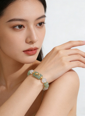 新中式轻奢玉髓手链女感串珠手饰小众设计感精致百搭手串