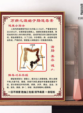 万病之源始于肠道毒素广告中医院养生海报美容院宿便装饰宣传挂画