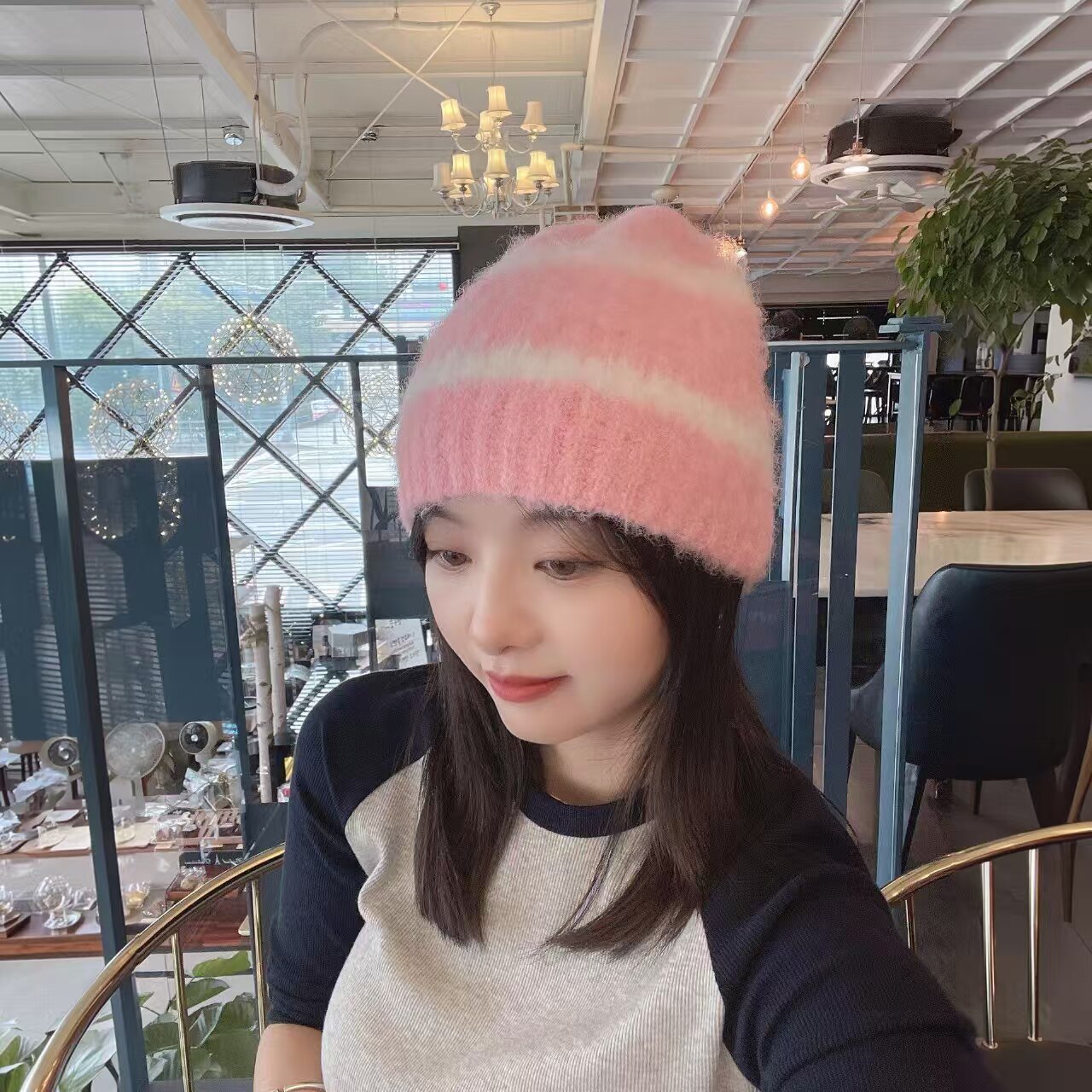 女款秋冬加厚保暖毛线帽针织帽子