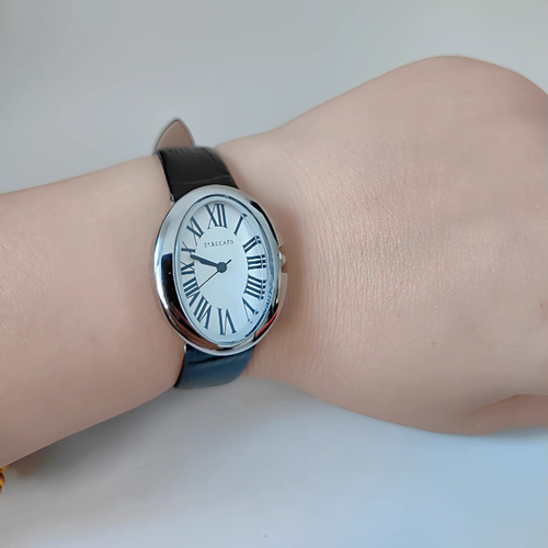 韩国STACCATO代购手表女款罗马字母设计高级轻奢皮带小众品牌腕表