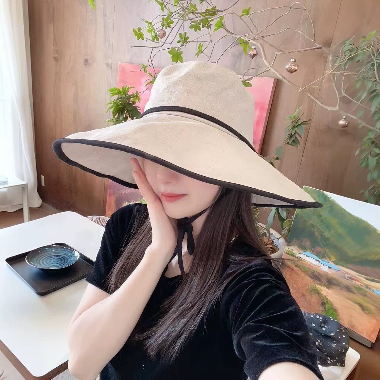 大檐防晒帽遮阳渔夫帽女防紫外线