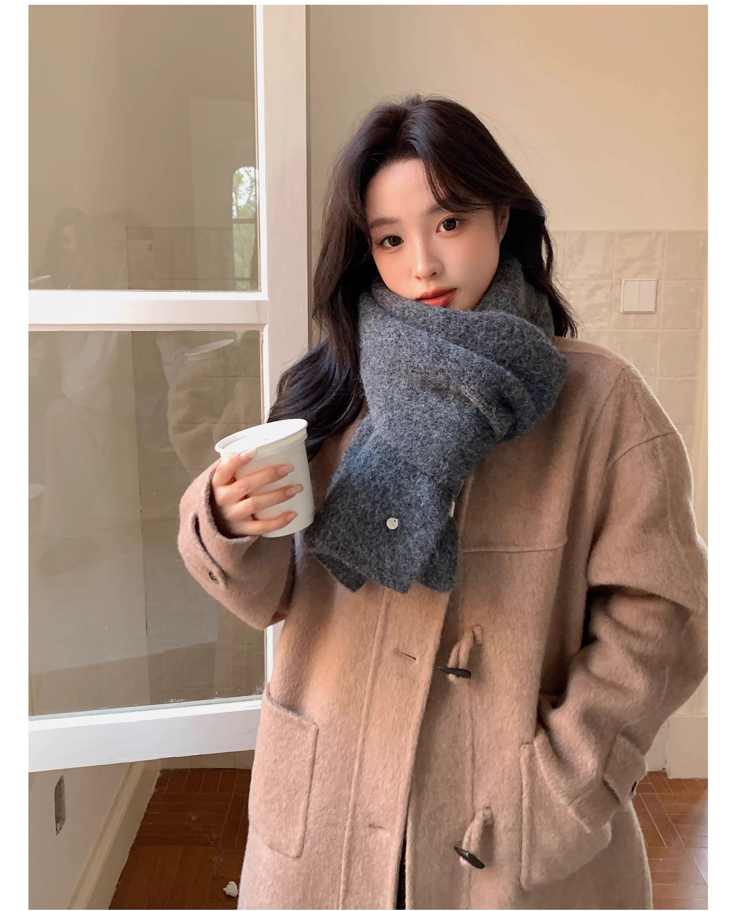 韩国东大门代购秋冬新款时尚百搭保暖围巾女韩版百搭围脖针织毛线
