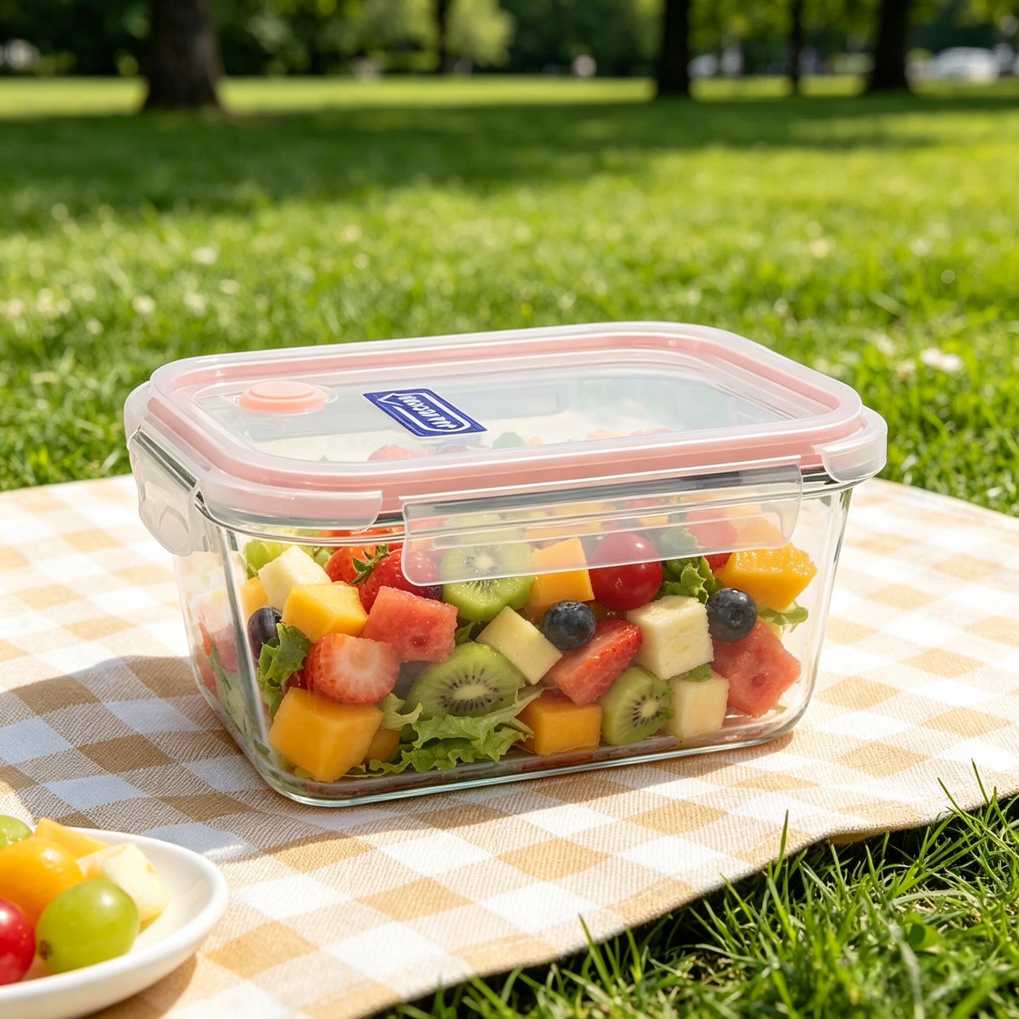 嘉乐扣玻璃保鲜盒长方形密封收纳盒冰箱微波炉加热大容量泡菜盒