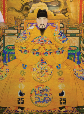 明朝皇帝像 古代皇帝画像 明朝十六帝像之明孝宗弘治皇帝朱祐樘像