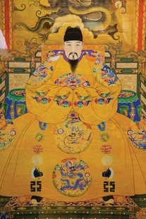 明朝皇帝像 古代皇帝画像 明朝十六帝像之明孝宗弘治皇帝朱祐樘像
