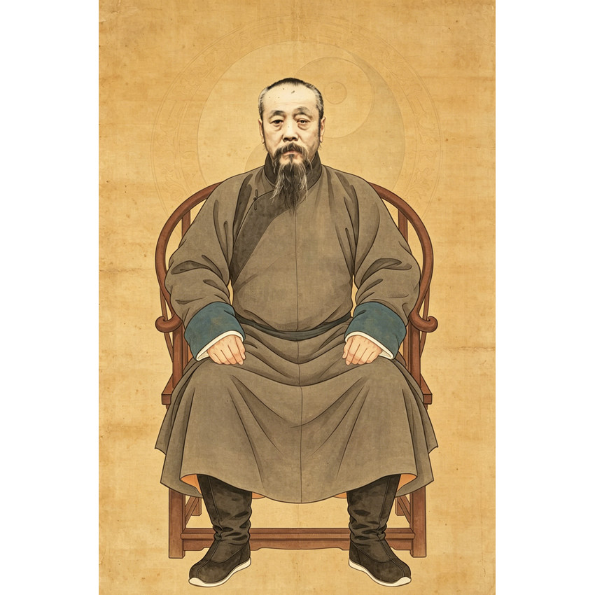 太极拳装饰画 吴氏太极拳宗师吴鉴泉彩色画像 太极拳馆装饰画