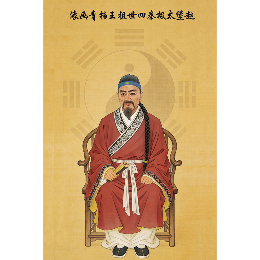 太极拳装饰画 赵堡太极拳四世祖王柏青彩色画像 太极拳馆装饰画
