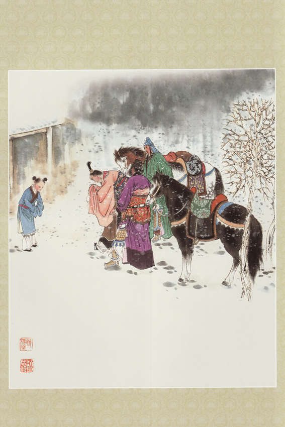 三国演义故事 三国故事 刘玄德三顾茅庐 饭店居家装饰画