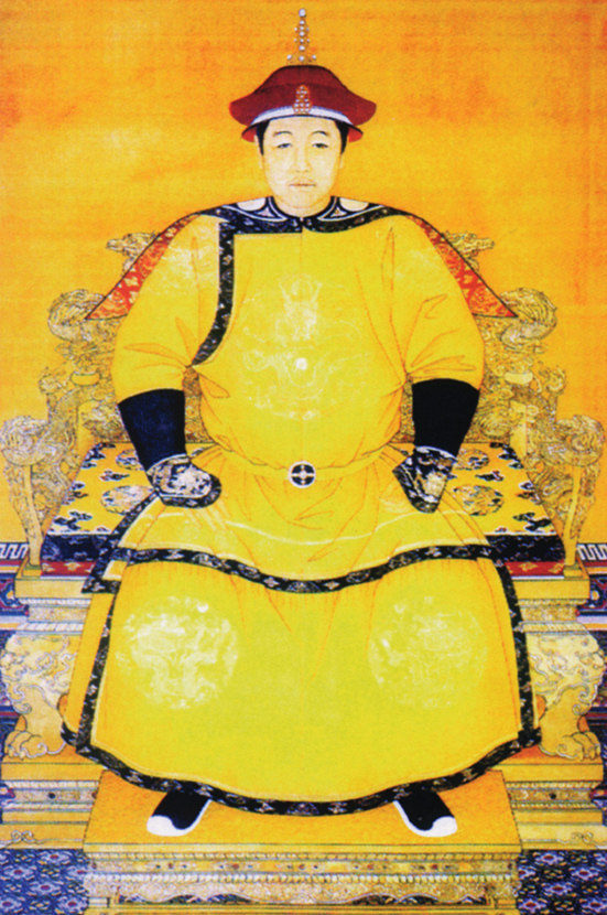 清朝皇帝画像 顺治皇帝朝服像 顺治皇帝画像 饭店居家装饰画