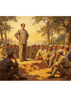 红色革命图片 红色油画 三湾改编图片革命大事件图片 油画