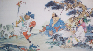 楚汉相争故事画 楚河汉界 楚汉争霸故事 项庄舞剑 精品国画