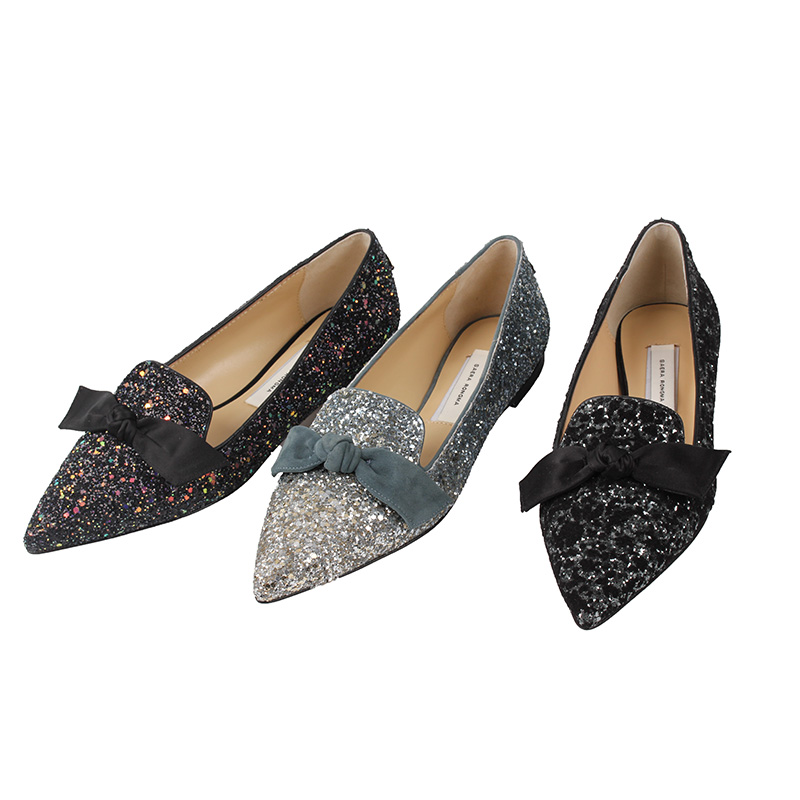 意大利春季蝴蝶结尖头JC平底鞋亮片渐变女鞋单鞋意大利皮底女鞋|msdalam kategori Kasut wanita, kasut rendah - dari Buy2taobao.com untuk memberikan perkhidmatan ejen Taobao profesional membeli