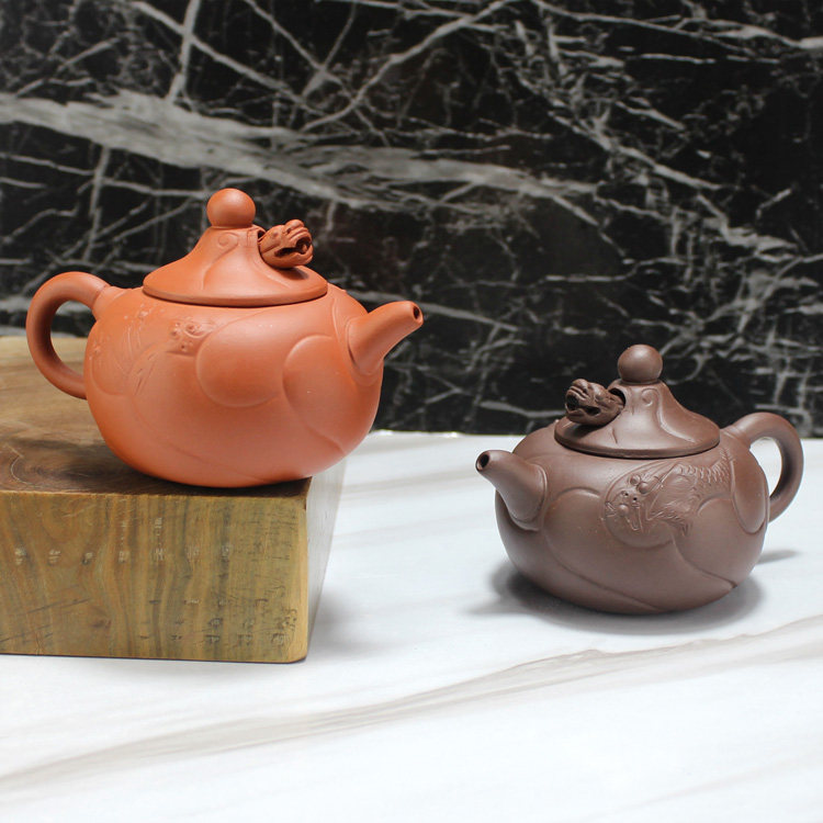 200cc活动龙腾壶鱼化龙壶 朱砂紫砂两色可选宜兴紫砂壶龙头把茶壶,餐饮具,茶壶,淘宝优惠券,粉丝福利购,淘宝优惠卷