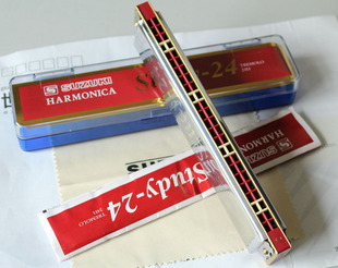 包邮 铃木STUDY-24口琴24孔复音口琴（配琴盒) 儿童节生日礼物