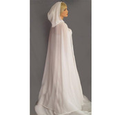 朦胧飘逸优美田园雪纺半透明披风带帽披肩公主长斗篷拍照雅致汉服
