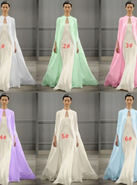 2023春夏多色薄款雪纺斗篷飘逸大摆百搭防晒披风户外沙滩旅游摄影