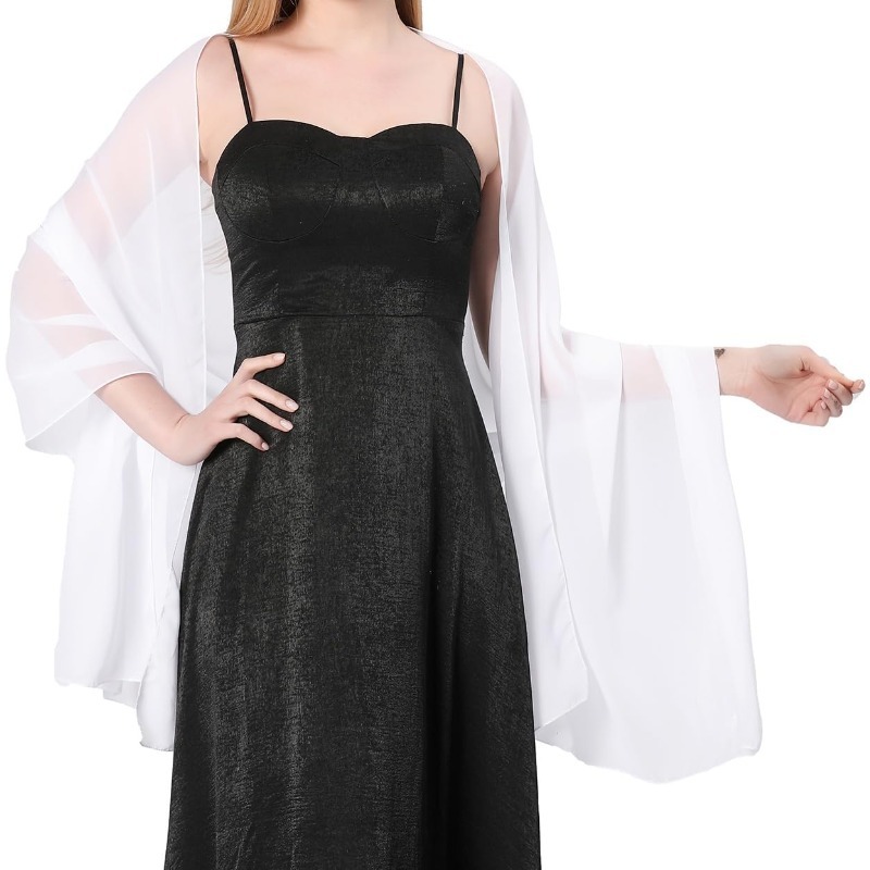 新款欧美风优雅雪纺开衫新娘伴娘团配饰婚纱礼服舞会派对晚宴披肩