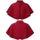 中世纪短款 配件万圣节斗篷 复古披肩红色立领披风纯色角色扮演服装