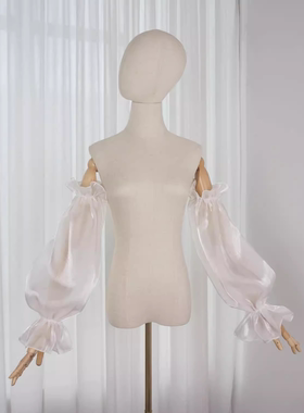 欧根纱泡泡袖袖套拍照可拆卸婚纱礼服配件宽松遮手臂舞会演出袖头