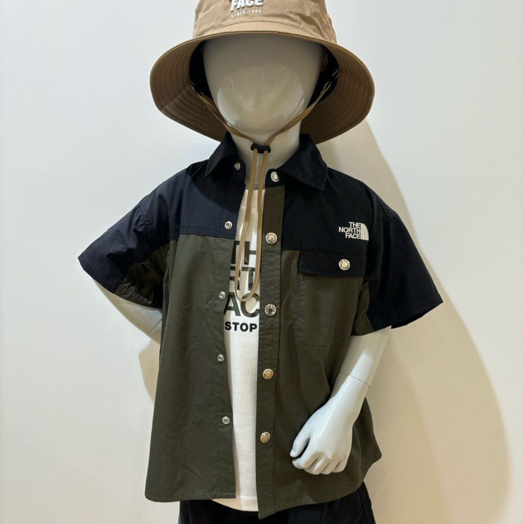 日本北面 THE NORTH FACE 2024春儿童装防风防水防晒口袋衬衫夹克