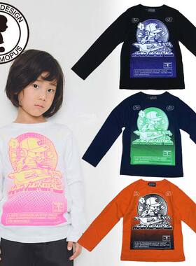 清仓日本潮牌CONVEX 男女童装打碟长袖T恤2025春秋纯棉运动打底衫