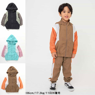 日本 BREEZE 2025秋儿童装防水防风外套袖子可拆连帽冲锋衣运动裤