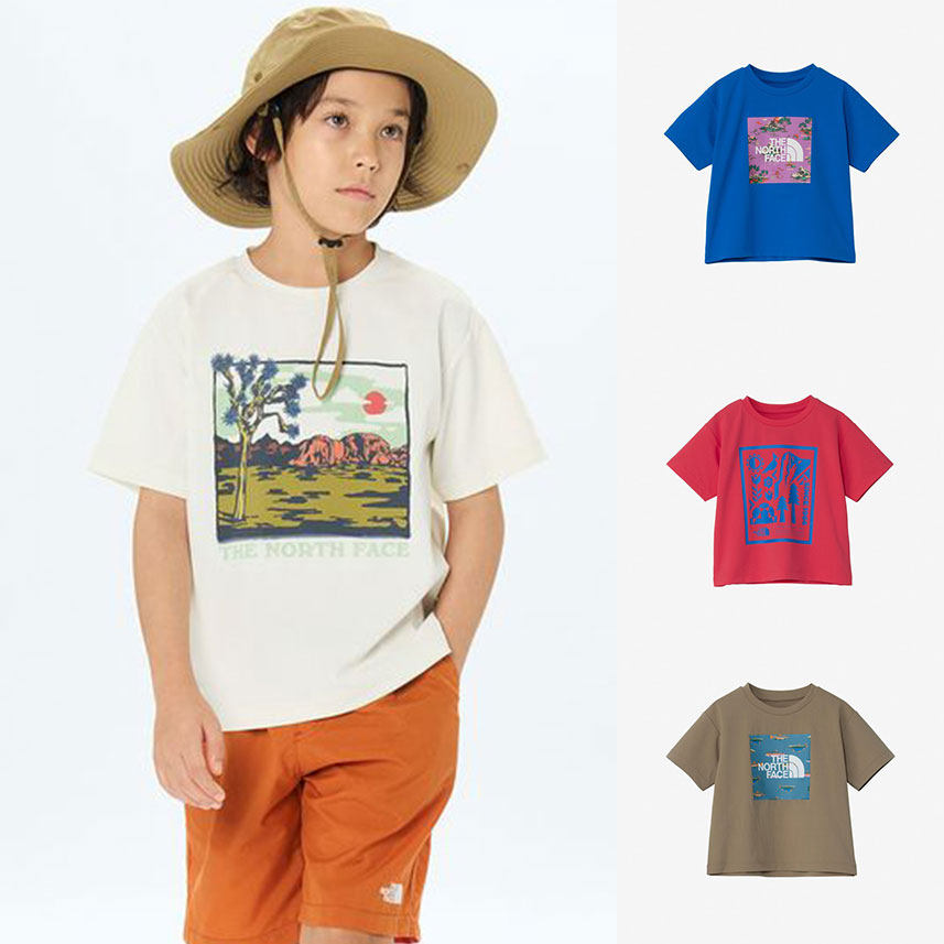 日本北面 THE NORTH FACE 2025夏儿童速干透气薄防紫外线短袖T恤