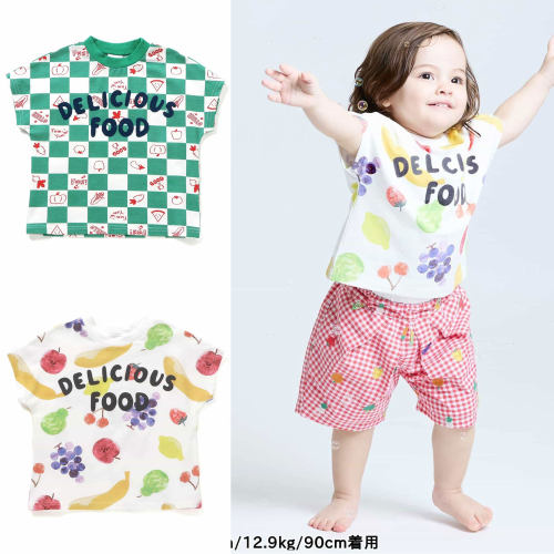 蔬菜葡萄香蕉柠檬圆领短袖T恤