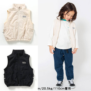 日本 BREEZE 2025春秋儿童装防水双层轻薄拉链坎肩马甲中长款外套