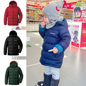 日本美山 montbell 2025冬儿童防水650蓬羽绒连帽中长拉链羽绒服