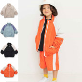 日本 BREEZE 2026春儿童防风轻防水薄外套软壳拼色拉链冲锋衣夹克